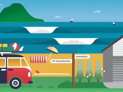 Custom art print illustration surfing vector