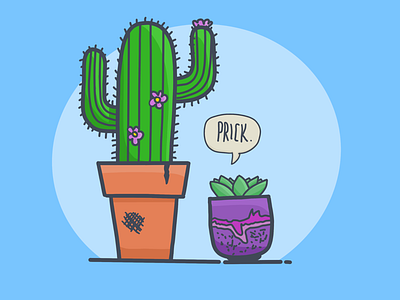 Monday vibes cactus flat design flowers glazed harsh illustration monday morning pot plants speech bubble succulent terracotta vector art