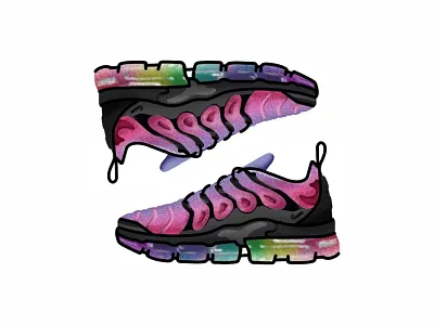 Nike Air Vapormax Plus Be True adidas brush design fashion footwear gradient icon illustration minimal nike nike air vapormax plus be truev run shoes sneaker sneakers sport style trainer vector