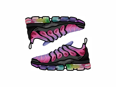Nike Air Vapormax Plus Be True adidas brush design fashion footwear gradient icon illustration minimal nike nike air vapormax plus be truev run shoes sneaker sneakers sport style trainer vector