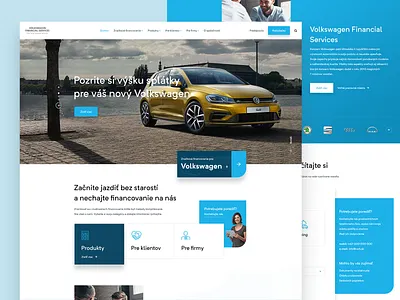 Volkswagen Financial Services blue car financial responsive service services sketch ui ux vehicle volkswagon vw web webdesign white