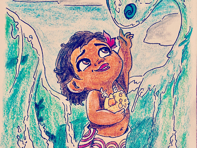 Moana ❤️ character design moana oil pastel sketch