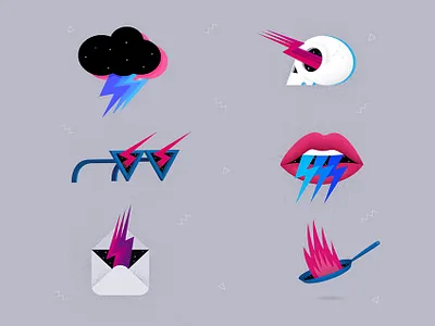 Flash branding cloud design digital email fire illustration ilustracion ilustración lips logo skull thunder vector