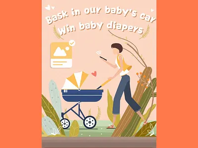 Baby car illustration babycar design dribbble flat illustration internet photoshop share