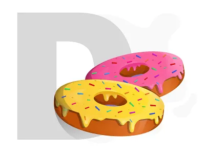 36 Days of type - D 36 days 36 days d 36 days of type 36 days of type lettering design donuts illustration illustrator letter typogaphy vector
