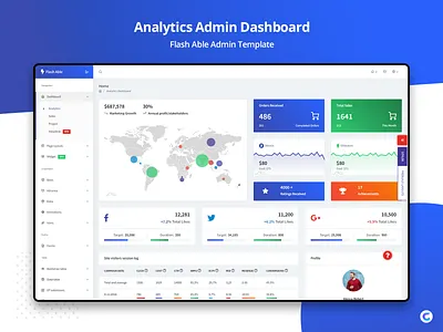 Analytic : Flash Able Admin Dashboard admin dashboard admin template bootstrap 4 branding sass ui ux design