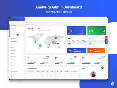 Analytic : Flash Able Admin Dashboard admin dashboard admin template bootstrap 4 branding sass ui ux design