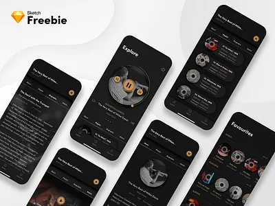 Jazz App Freebie classic music app dark dark ui jazz jazz app mobile jazz app music app
