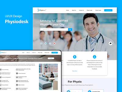Physiodesk | UI/UX Design & Development adobe xd photoshop