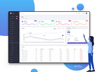Crypto: Bhumlu Admin Dashboard 2018 trends admin dashboard admin panel admin template bootstrap 4 branding crypto uidesign