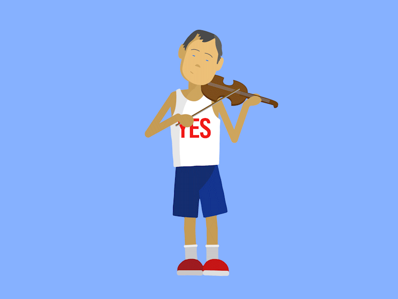 Violin animation character design hero illustration