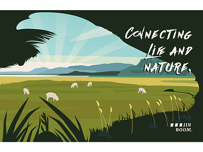 Connecting Life and Nature-Goat design illustration ui