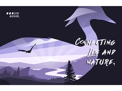Connecting Life and Nature-Bird design illustrator ui