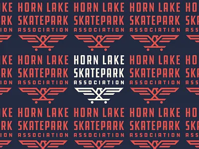 Horn Lake Skatepark Association association branding eagle horn lake identity logo mississippi skateboard skatepark