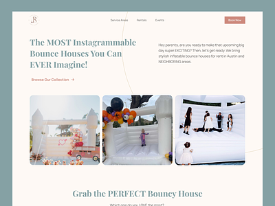 Bounce House - Website Design app design bounce house website bouncing ball branding design graphic design illustration kids kids bounce kids party logo markalytics nabeelahmed party party website rental rental website ui ux vector