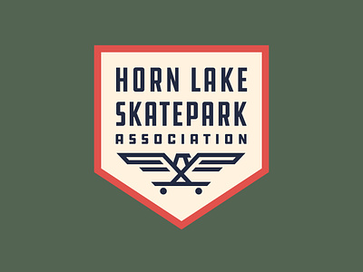 Horn Lake Skatepark Association association badge branding eagle graphic horn lake identity logo mississippi skateboard skatepark