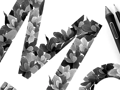 Mono 26 design digital font illistration lettering monochrome pen pencil typeface vector wacom