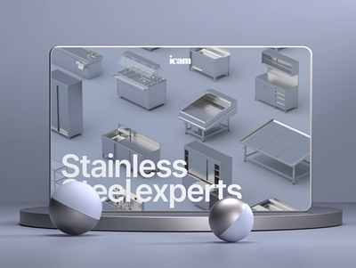 Icam Inox 3d 3d motion animation branding design ecommerce graphic design homepage logo motion graphics product service stainless steel ui webdesign webflow