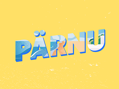 Pärnu Beach beach illustration sun vector