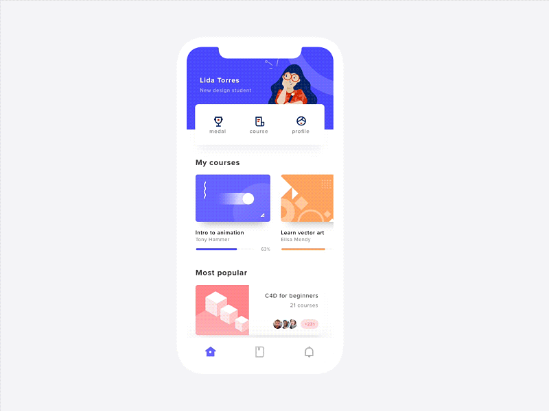 Course App animation course courses interaction ui