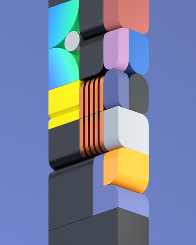 Abstract elegant bricks of an unusual shape 3d 3dillustration blender design graphic design illustration render