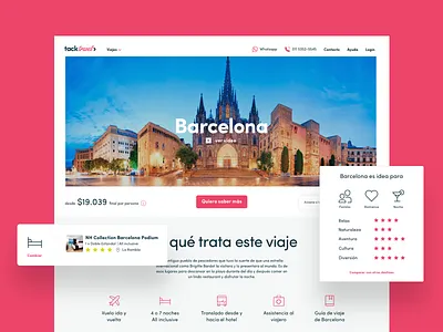 Destination Page barcelona destination experience flight hotel rating travel travel agency trip turism