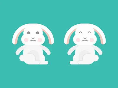 Bunnies bunnies bunny cute digital art digital illustration flat design kawaii minimal rabbits vector