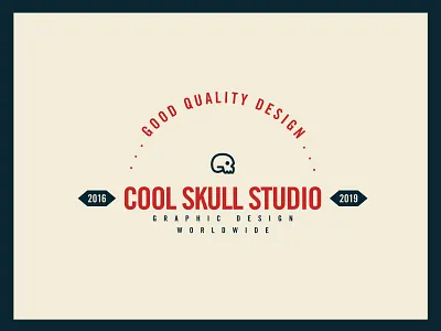 Vintage Cool Skull Studio Logo 2019 art direction brand branding cool skull studio css design dribbble graphic design icon illustrator logo logo 2d logos vintage