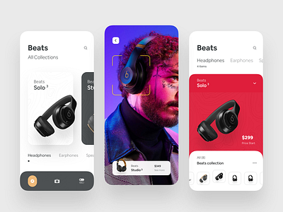 AR Concept app for Beats animation app app animation ar ar animate ar app augmented reality beats concept app design headphone ios luova studio shopping app solo3 studio3 typography ui ux