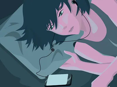 Lonely flat illustration vector