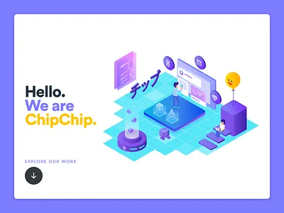 ChipChip header illustration designer header illustration isometric portfolio studio ui ux website