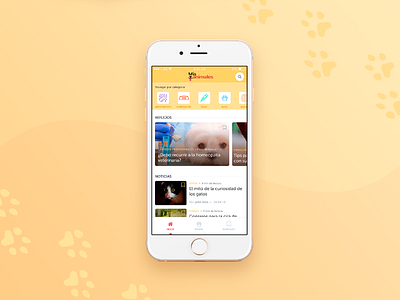 Pet App Concept app cat concept dog icons interface news news app pet pet app pets responsive tips ui ux web design yellow