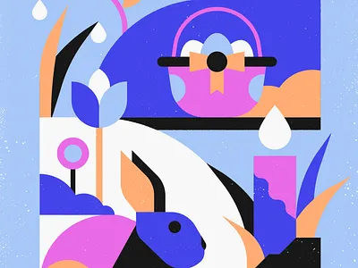 Spring Easter bunny easter geometric illustration illustrator nature spring