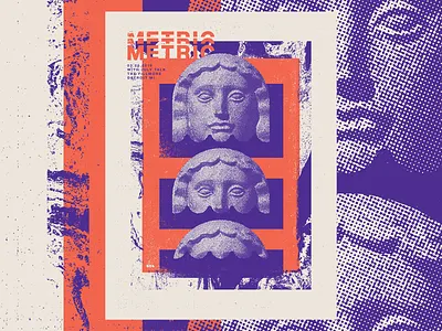 Metric collage drowning illustraion offwhite purple red sculpture