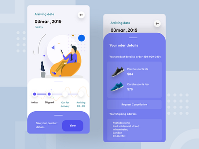 order details animation app branding design flat iphone mobile nice100 order shoe space sudhan today typography ui ux view website