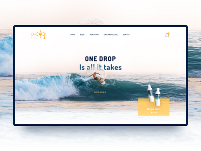 Hero Image for DROP branding design ecommerce ecommerce design ecommerce shop marketing product shop summer surfing ux web web design website