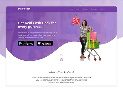 Thankucash Rewards Landing page Design thirtyui ui design uiux uiuxdesign vector