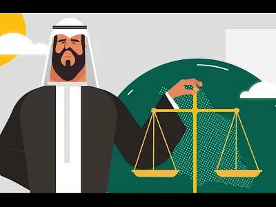 MOJ arab arabic color drawing dribbble judge justice man mind map ministry saudi saudi arabia scale