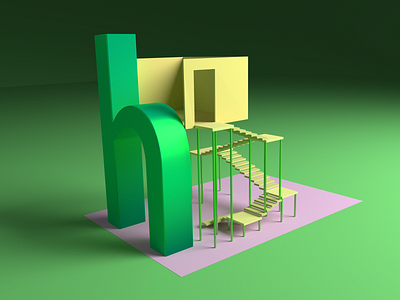 Days of type - H 36 days of type 36days h 36daysoftype 3d b3d blender blender3d blendercycles cycles cycles render font letter lettering render typography