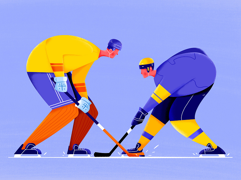 Ice Hockey athletes ball boy character hockey ice illustration man match olympic people play player puck sport sportsman ui web website winter
