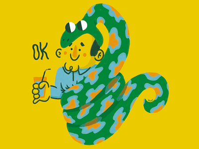 Swallowed by a snake anaconda anxiety chill design doodle draw fun illustration illustration naive illustration nervous breakdown photoshop problems python rowwdesign sketch snake sticker swallow trend vans