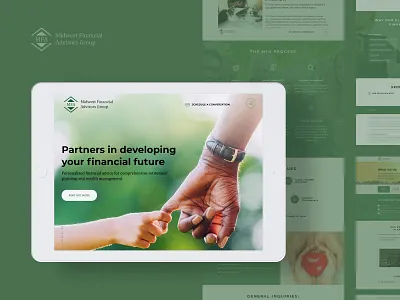 MFA website corporate website design finance business green app homepage innerpages logo ux ui