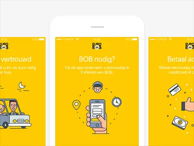 Euro BOB onboarding android app illustration iphone mobile netherlands onboarding ui ux