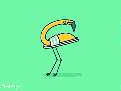 F for Flip-flopmingo artwork character cute design graphic handmade illustration illustrator letter lettering minimal photography