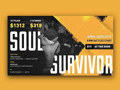 Soul Survivor 3 | Breakdance Battle bboy breakdance flyer graphic design hiphop marketing material poster promo visual design