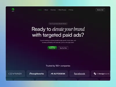 AdFusion - Professional Services Website Template ad campaign optimization brand consistency branding conversion optimization customizable landing page design google ads landing page landing page template meta ads minimal responsive design roi driven marketing typography ui ux web webflow template