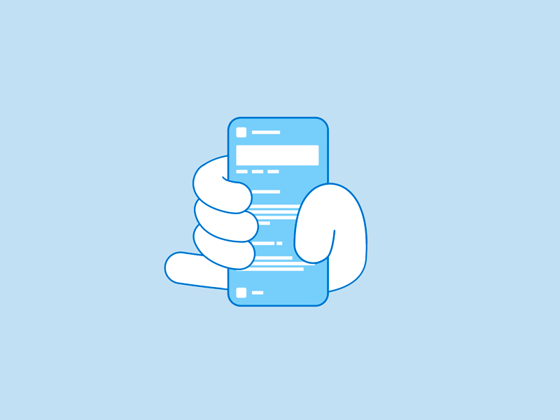 Swipe more 2d 3d after effects agency animation blue design flat gif hand illustration minimal motion phone ui vector