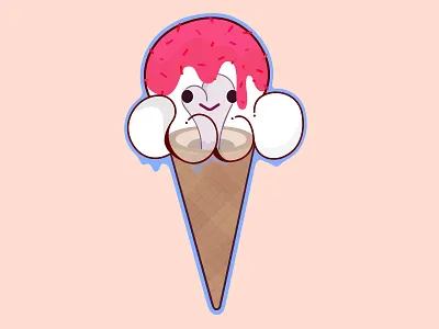 A Scream in Every Cone art brand branding cartoon character clean design drawing flat graphic graphic design ice cream cone icon identity illustration illustrator logo minimal mobile vector