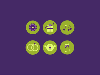 Wedding Icons set app concept color design icons icons design icons set illustration ui ui elements uidesign vector visual design wedding wedding website