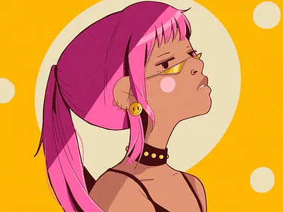 濃桃 abstract anime illustration poster texture